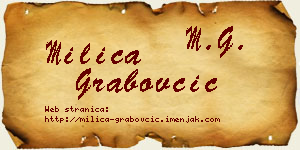 Milica Grabovčić vizit kartica